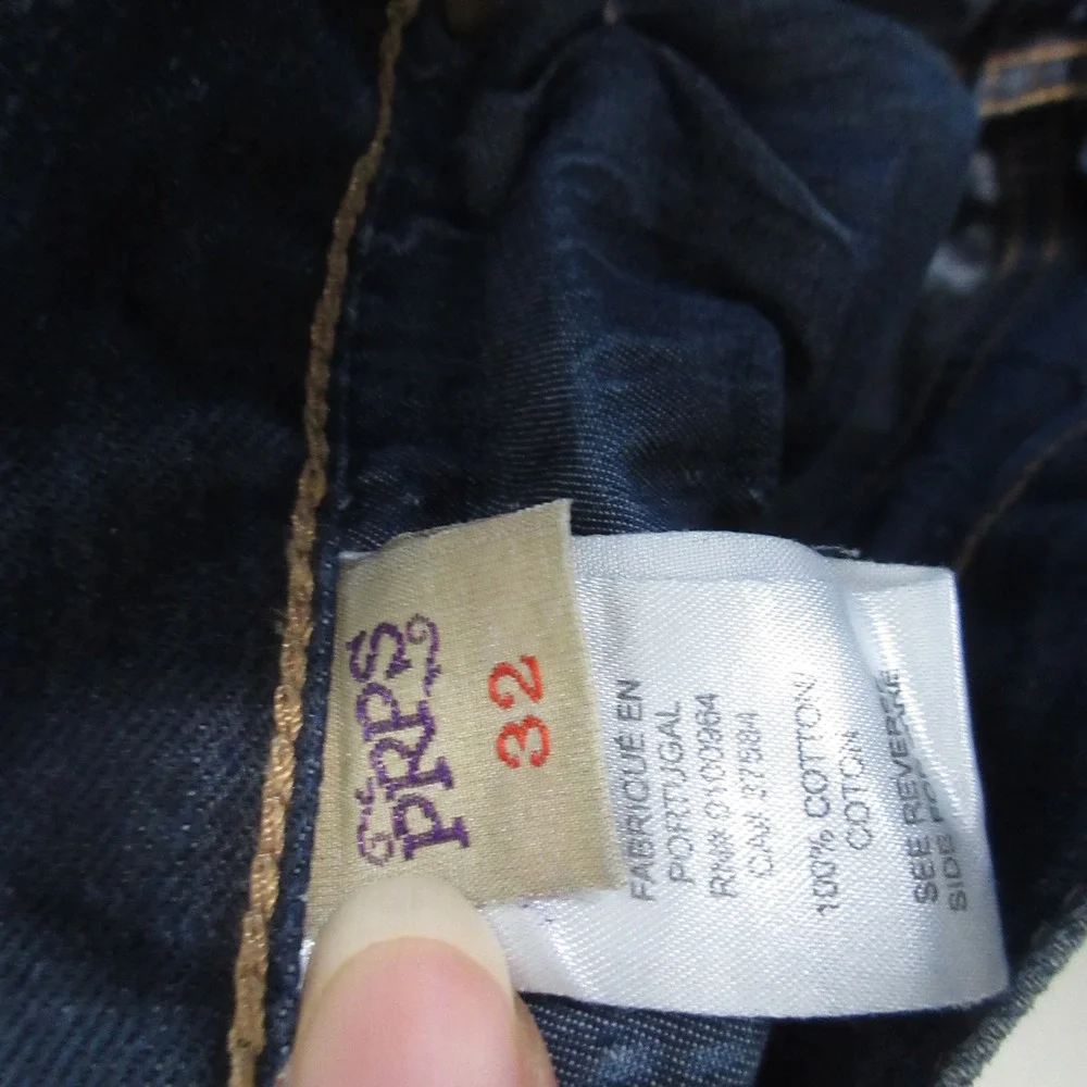 PRPS Demon Jeans Men 32 Distressed Denim Button Fly Whiskering Fade Portugal